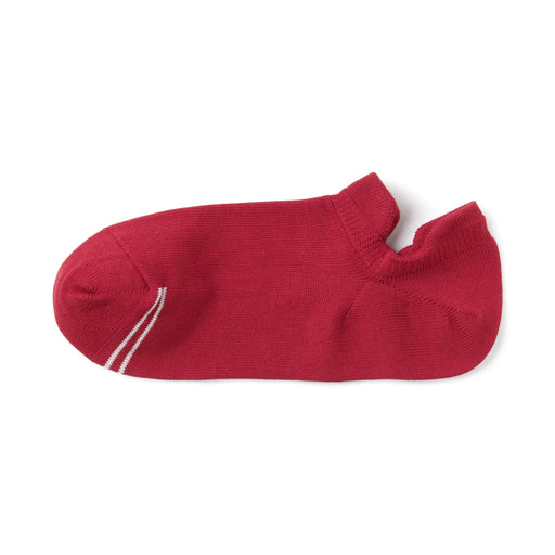 Right Angle Sneaker Socks with Tabs Red 27-29cm (US W11-12.5 M9-11) MUJI