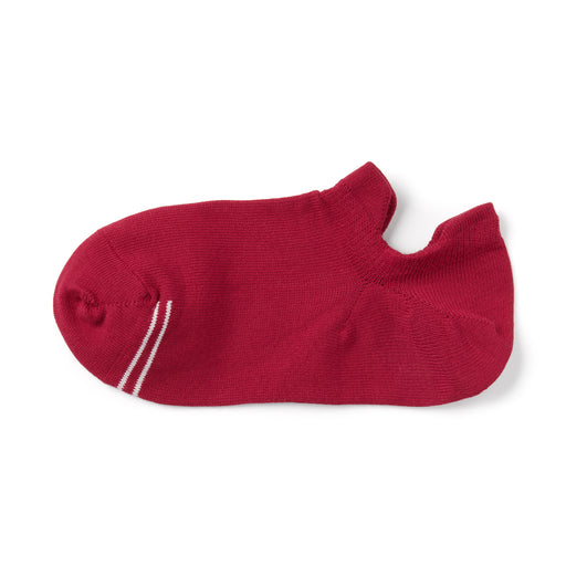 Right Angle Sneaker Socks with Tabs Red MUJI