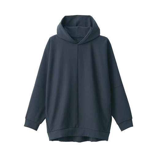 LABO Unisex Water Repellent Double Knitted Pullover Hoodie Navy MUJI