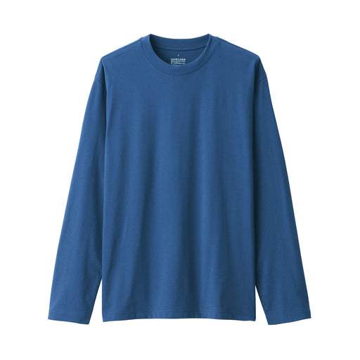 Men's Jersey Crew Neck Long Sleeve T-Shirt Smoky Blue MUJI