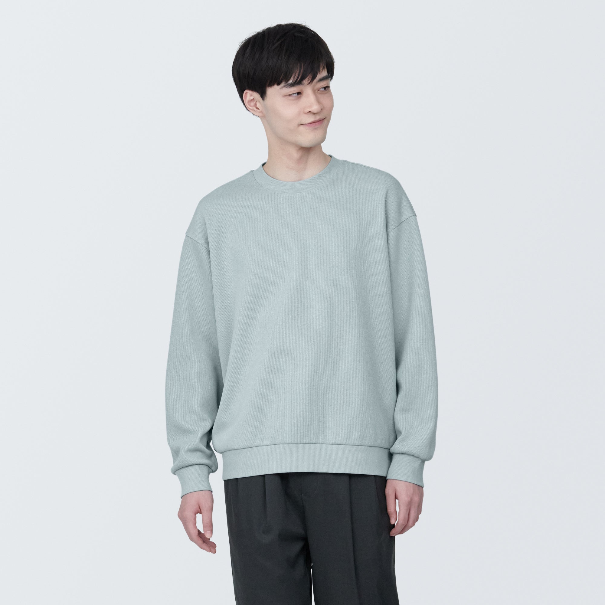 Double Knitted Crew Neck Pullover | Men's Spring Sweater | MUJI USA