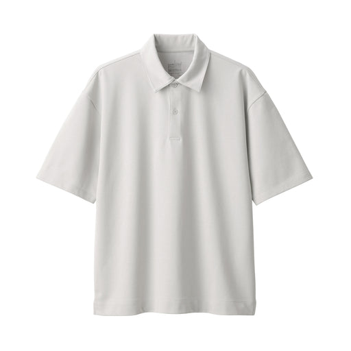 Men's Cool Touch Wide Half-Sleeve Polo Shirt Light Gray MUJI