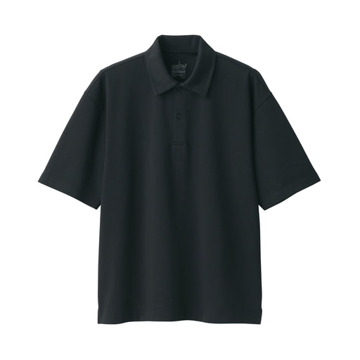 Men's Cool Touch Wide Half-Sleeve Polo Shirt Black MUJI