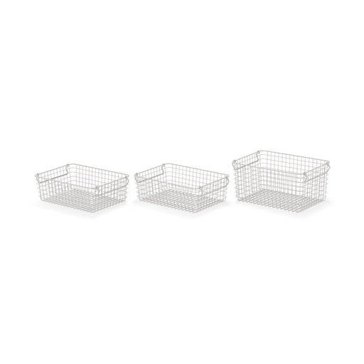 #wk 49 -imported- Steel Pipe Storage Rack Basket Set - Warm Gray MUJI