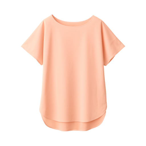 Women's Cool Touch Boat Neck Short Sleeve T-Shirt Light Orange MUJI