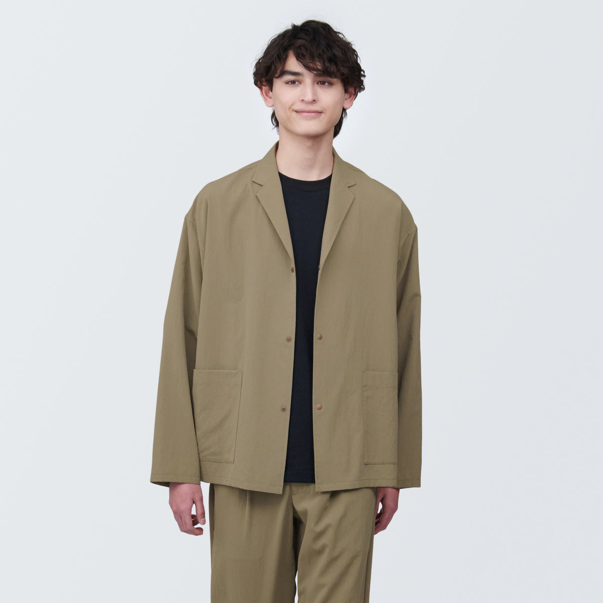 Men's Breathable Stretch Shirt Jacket | Summer Jackets | MUJI USA