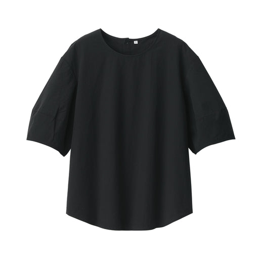 Women's Cool Touch Broadcloth Short Sleeve Blouse Black MUJI