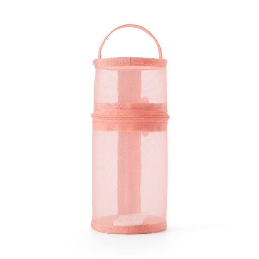 Nylon Mesh Vertical/Horizontal Pen Case Wide - Pink MUJI