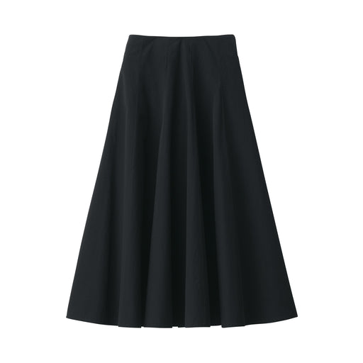 Women's Cool Touch Broadcloth Flared Skirt Black MUJI