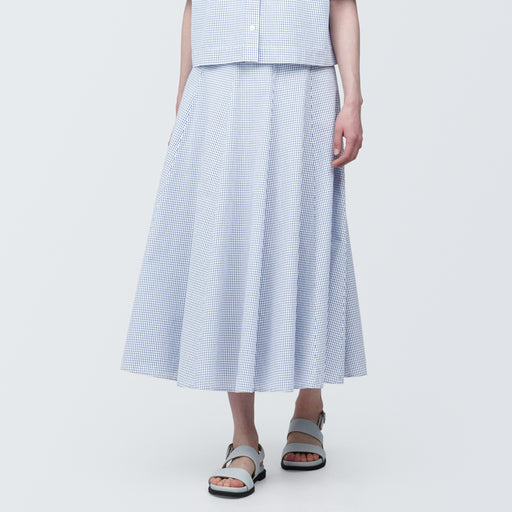 Women's Cool Touch Broadcloth Patterned Flared Skirt MUJI