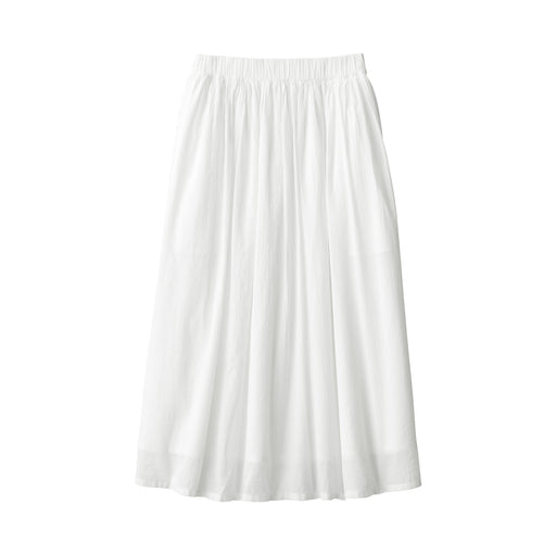 Women's High Twisted Veil Gathered Skirt White MUJI