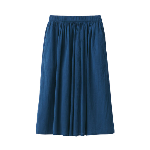 Women's High Twisted Veil Gathered Skirt Navy MUJI