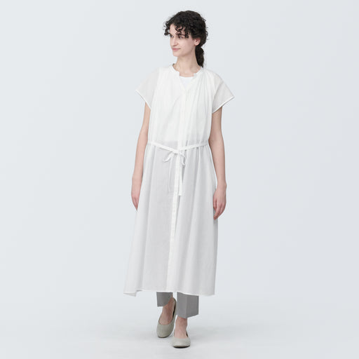 Women's High-Twist Veil French Sleeve Dress MUJI