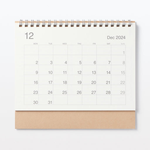 2025 Bagasse Paper Desktop Calendar - Medium MUJI