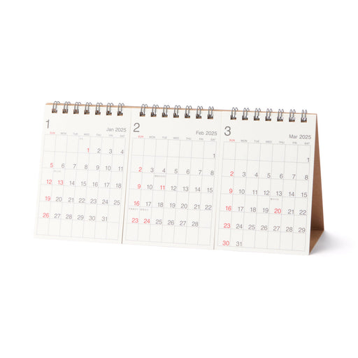 2025 Bagasse Paper Desktop Quarterly Calendar MUJI