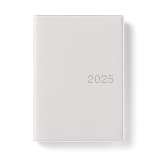 Monthly/Weekly Planner From December 2024 - White Gray A6 - Monday Start MUJI