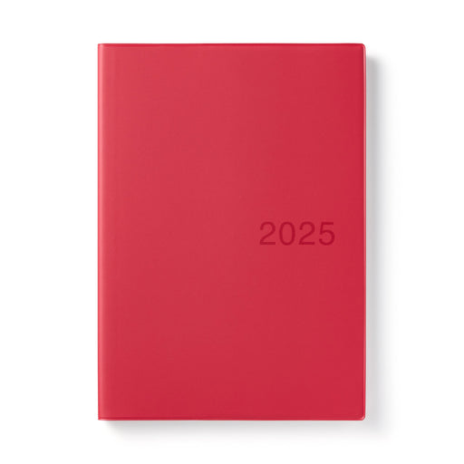 Monthly/Weekly Planner From December 2024 - Red B5 - Monday Start MUJI