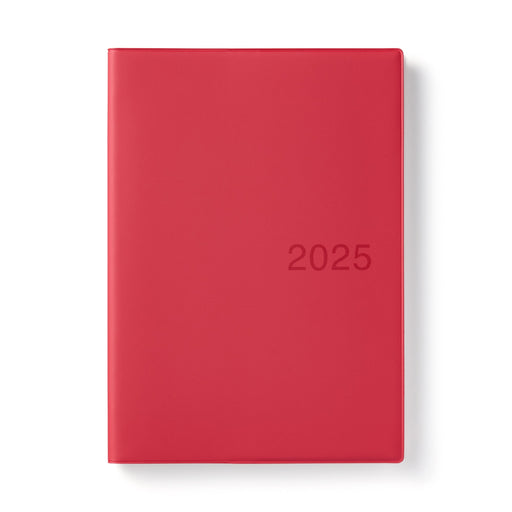 Monthly/Weekly Planner From December 2024 - Red A5 - Monday Start MUJI