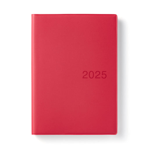 Monthly/Weekly Planner From December 2024 - Red B6 - Monday Start MUJI