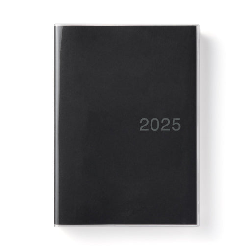 Viewable-At-Once Monthly/Daily Planner From December 2024 - Black A5 - Monday Start MUJI