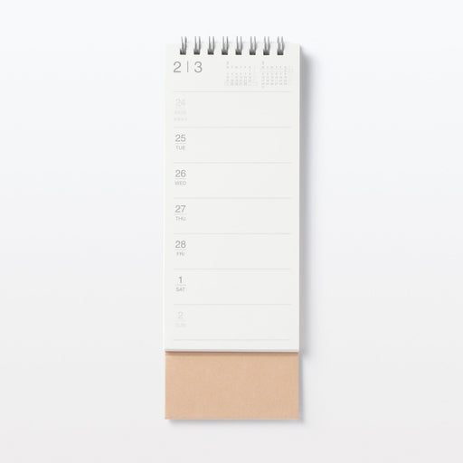 2025 Vertical Weekly Desktop Flip Calendar MUJI