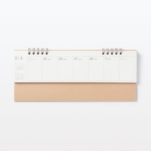 2025 Horizontal Weekly Desktop Flip Calendar MUJI