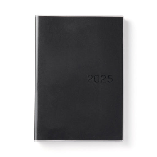 Vertical Monthly/Weekly Planner From December 2024 - Black A5 - Monday Start MUJI