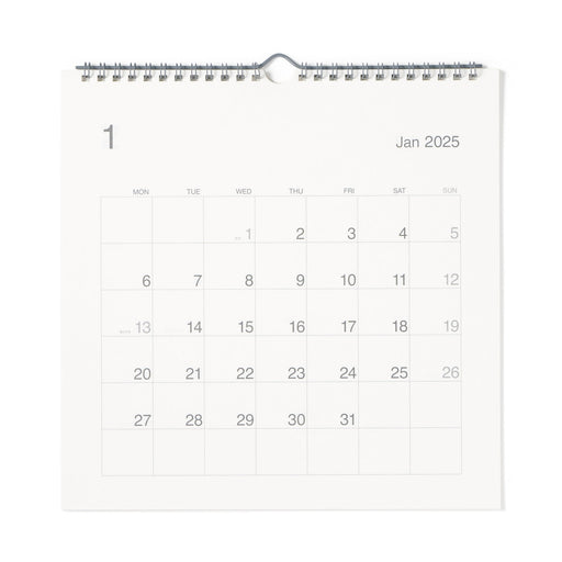 2025 Bagasse Paper Square Wall Calendar MUJI