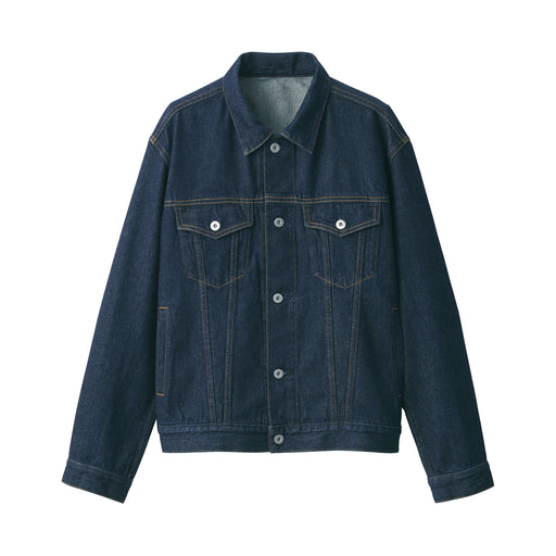 Men's Kapok Blend Denim Jacket Dark Navy MUJI