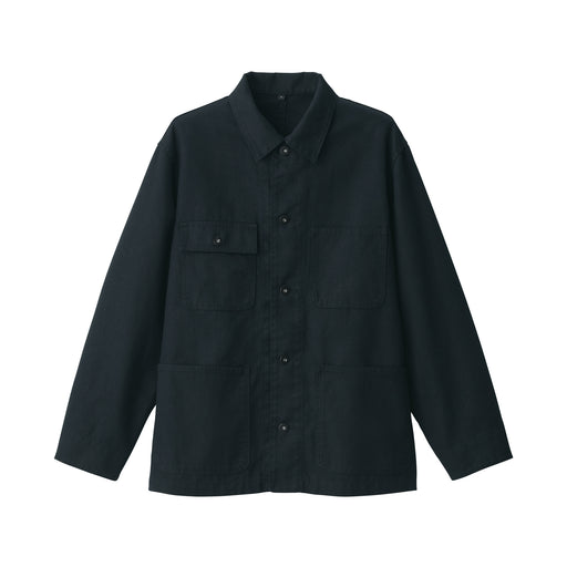 Men's Kapok Blend Canvas Coverall Jacket Black MUJI