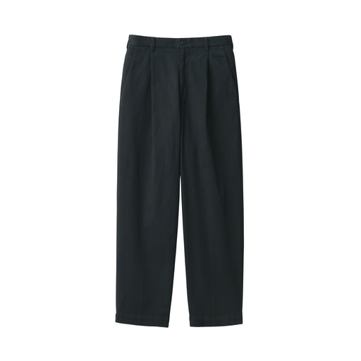 Men's Stretch Chino Darted Wide Pants (L29") Black MUJI