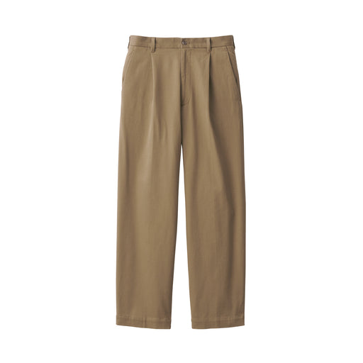 Men's Stretch Chino Darted Wide Pants (L29") Beige MUJI