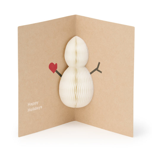 Honeycomb Paper Small Pop-Up Card - Snowman MUJI