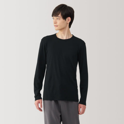 Men's Warm Cotton Crew Neck Long Sleeve T-Shirt MUJI