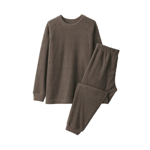 Men's Soft Knit Fleece Loungewear Set Mocha Brown MUJI