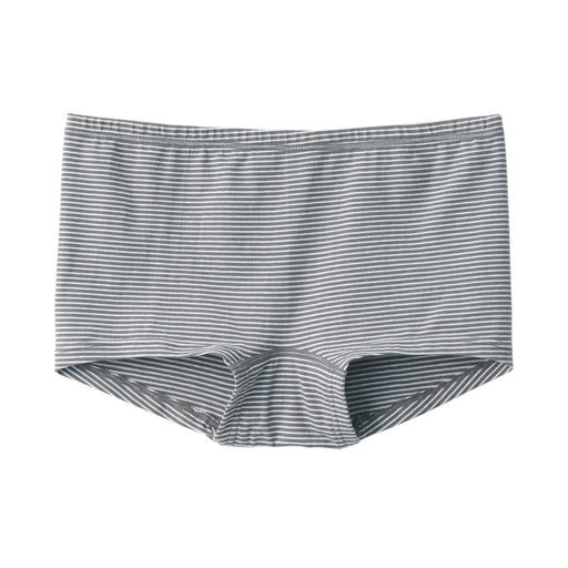 Women's Stretch Boy Shorts Dark Grey Stripe MUJI