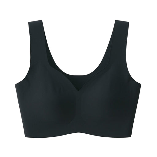 Women's Complete Seamless Half Top Bra Black MUJI