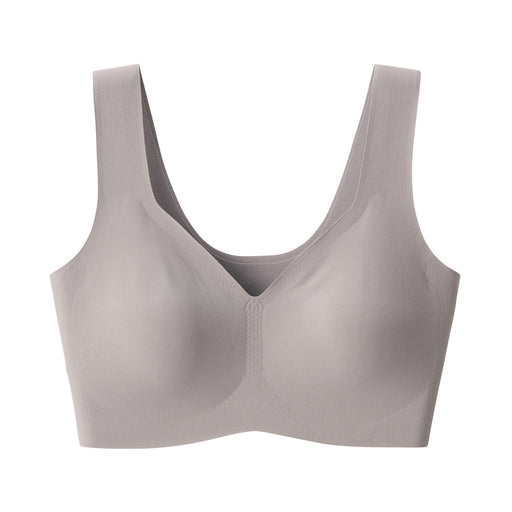 Women's Complete Seamless Half Top Bra Mocha Brown MUJI