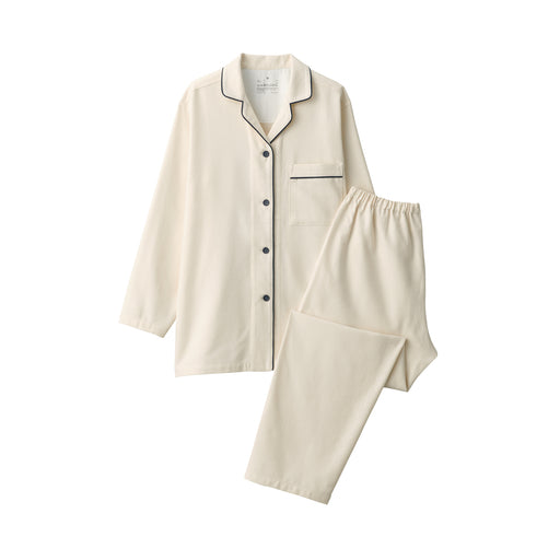 Women's Side Seamless Flannel Pajamas Ivory MUJI