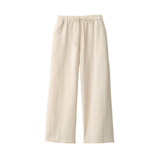 Women's Crinkle Gauze Long Pants Ivory MUJI