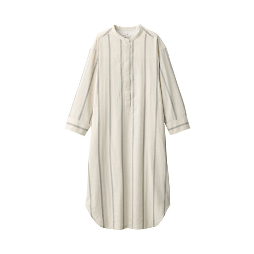 Women's Double Gauze Khurta Sand Beige Stripe MUJI