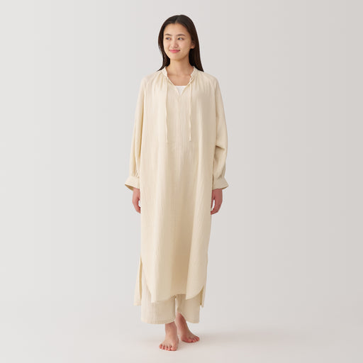 Women's Crinkle Gauze Long Dress MUJI