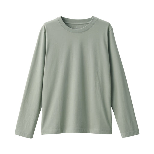 Women's Jersey Crew Neck Long Sleeve T-Shirt Light Green MUJI