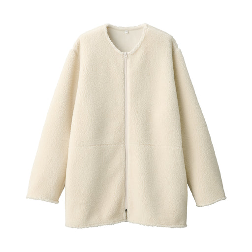 Women's Boa Fleece Coat Ivory MUJI