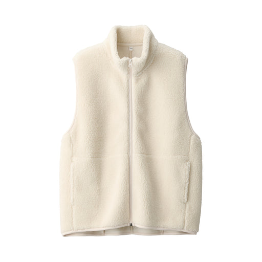 Women's Boa Fleece Vest Ivory MUJI