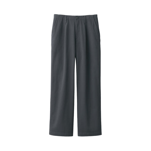 Women's Slub Yarn Chino Darted Wide Pants Dark Gray MUJI