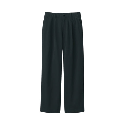 Women's Slub Yarn Chino Darted Wide Pants Black MUJI