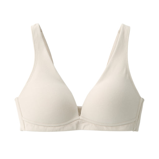 Women's Wireless Plunge Bra Light Beige MUJI