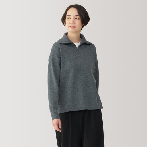 Women's Washable Milano Ribbed Half Zip Sweater MUJI