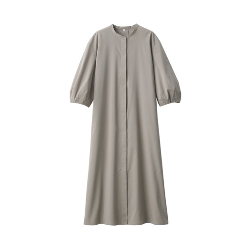 Women's Quick Dry Broadcloth 3/4 Sleeve Dress Mocha Brown MUJI